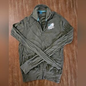 Womens Hollister Grey Zip Sweatshirt with White & Blue Accents Size Medium